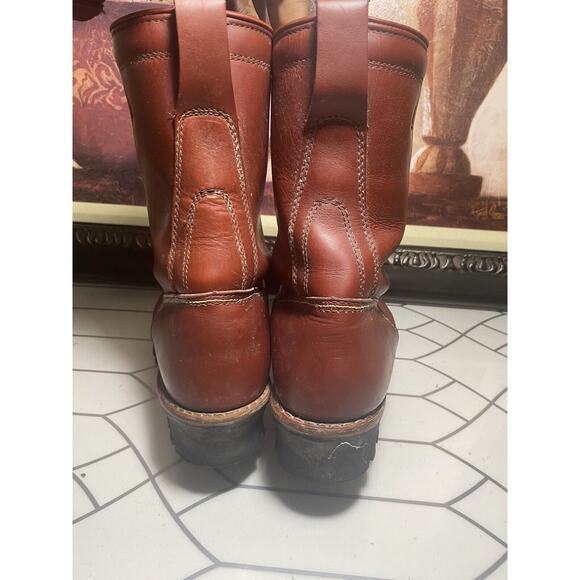 Golden Retriever Mens Brown Leather Work Boots 13 W - Picture 3 of 14